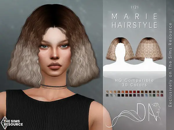 Marie Hair byDarkNighTt ~ The Sims Resource for Sims 4