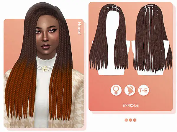 Monet Hair by Enriques4 ~ The Sims Resource for Sims 4