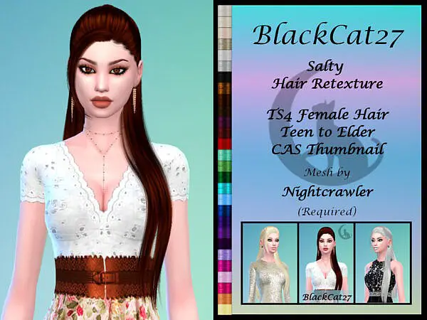 Nightcrawler Salty Hair Retextured by BlackCat27 ~ The Sims Resource for Sims 4