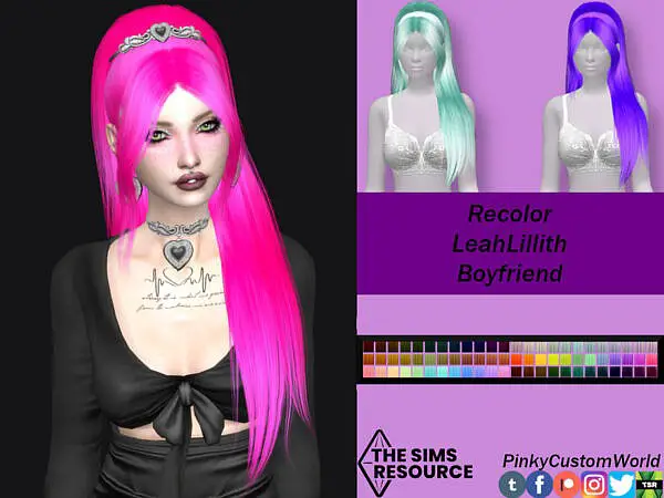 Recolor of LeahLilliths Boyfriend hair by PinkyCustomWorld ~ The Sims Resource for Sims 4