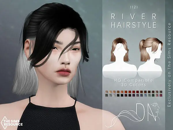 River Hair by DarkNighTt ~ The Sims Resource for Sims 4