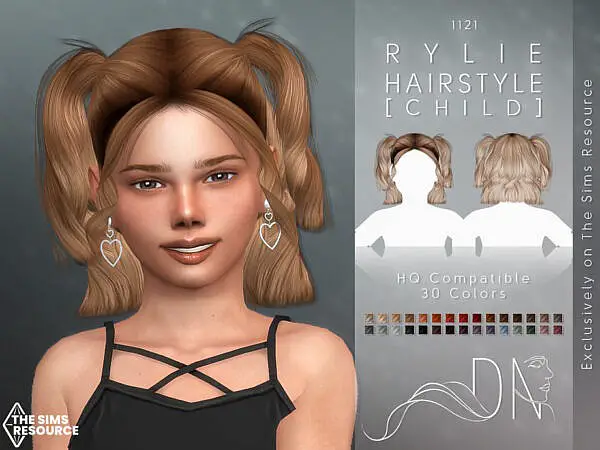 Rylie Hairstyle Child by DarkNighTt ~ The Sims Resource for Sims 4