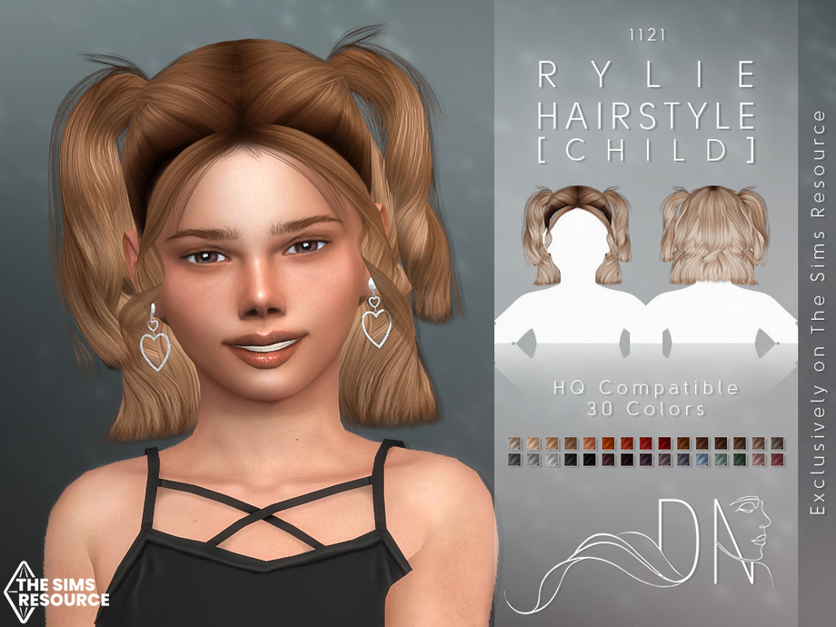 Sims 4 Ryllae Rylie Hairstyle Child by DarkNighTt ~ The Sims Resource - Sims 4 Hairs