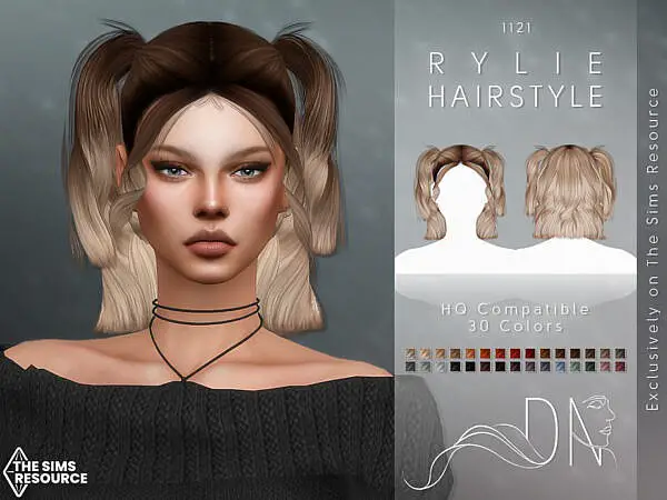 Rylie Hairstyle by DarkNighTt ~ The Sims Resource for Sims 4
