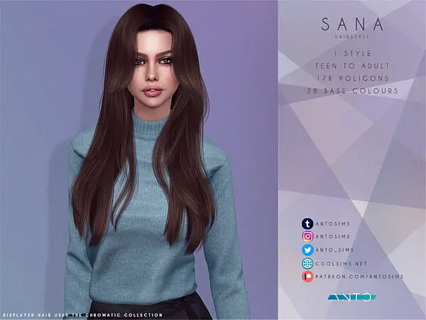 Sana Hair by Anto ~ The Sims Resource for Sims 4
