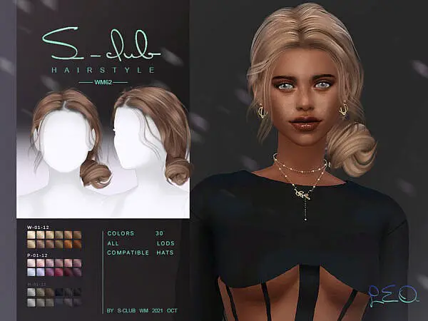 Short hair with Bun Lea by S Club ~ The Sims Resource for Sims 4