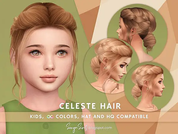 SonyaSims Celeste Hair child ~ The Sims Resource for Sims 4