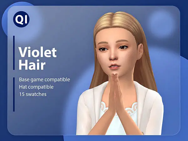 Violet Hair by qicc ~ The Sims Resource for Sims 4