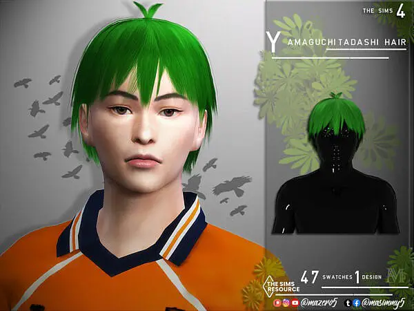 Yamaguchi Tadashi hair by Mazero5 ~ The Sims Resource for Sims 4