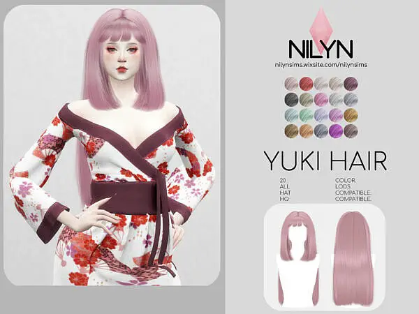 Yuki Hair by Nilyn ~ The Sims Resource for Sims 4