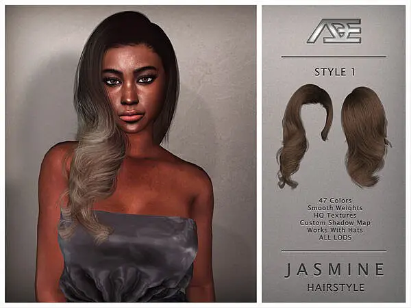 Jasmine / Style 1 (Hairstyle) ~ The Sims Resource for Sims 4
