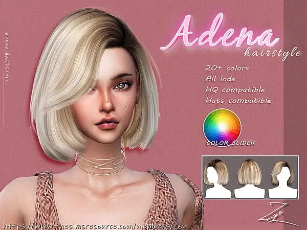 Adena Hairstyle (medium bob hairstyle) ~ The Sims Resource for Sims 4