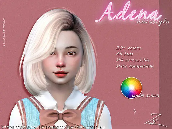 Adena Hairstyle for kids (medium bob hairstyle) ~ The Sims Resource for Sims 4