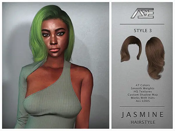 Jasmine / Style 3 (Hairstyle) ~ The Sims Resource for Sims 4