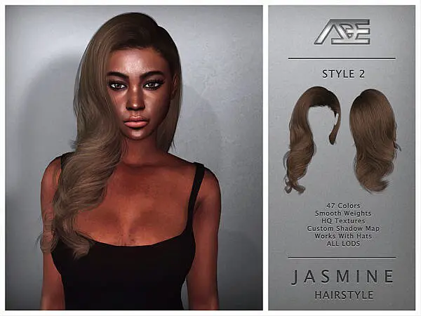 Ade   Jasmine / Style 2 (Hairstyle) ~ The Sims Resource for Sims 4