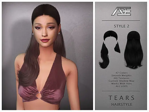 Ade   Tears Hairstyle ~ The Sims Resource for Sims 4