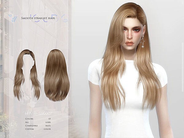 Smooth straight hairstyle ~ The Sims Resource for Sims 4