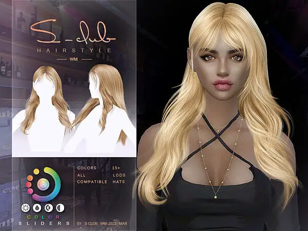 Curly long hairstyle (Scarlet) ~ The Sims Resource for Sims 4