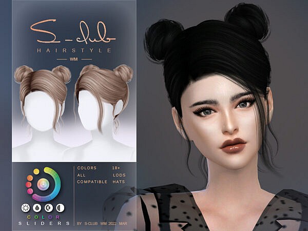 Double buns hairstyle (YOYO) ~ The Sims Resource for Sims 4