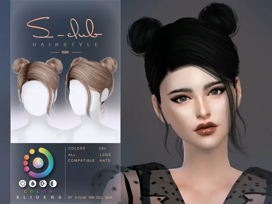 Double Buns Hairstyle Yoyo ~ The Sims Resource Sims 4 Hairs