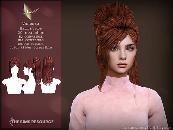 Vanessa High Ponytail Hairstyle ~ The Sims Resource for Sims 4