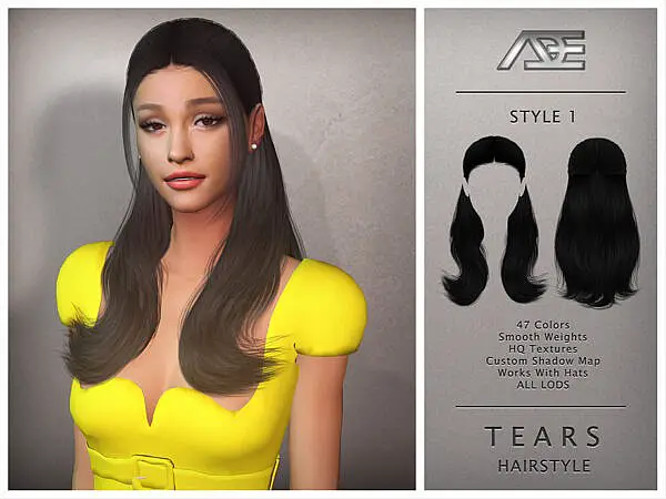 Tears Hairstyle ~ The Sims Resource for Sims 4