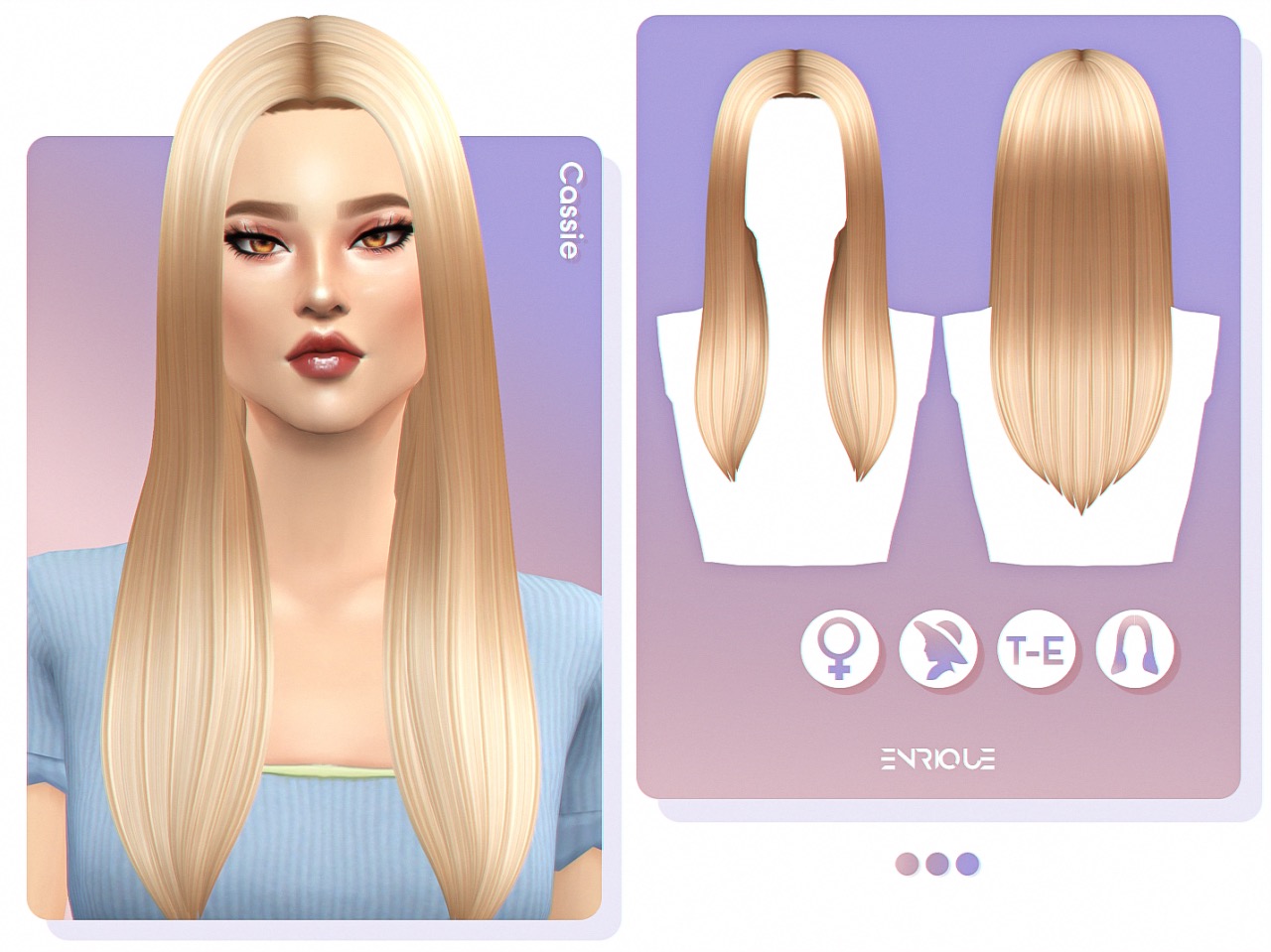 Какие прически Cassie Hairstyle Enrique - Sims 4 Hairs