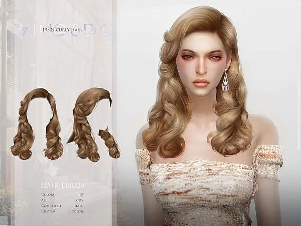 ER0326   1950s curly hairstyle ~ The Sims Resource for Sims 4