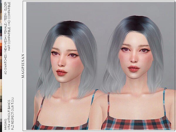 Vita Hairstyle without bangs ~ The Sims Resource for Sims 4