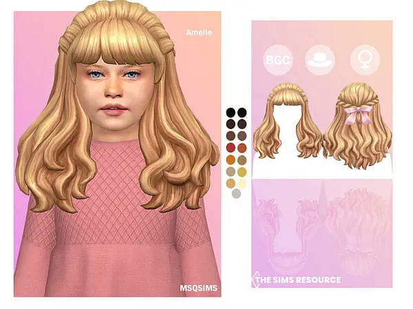 Amelie Hairstyle Children ~ The Sims Resource for Sims 4