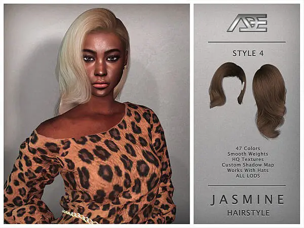 Jasmine / Style 4 (Hairstyle) ~ The Sims Resource for Sims 4