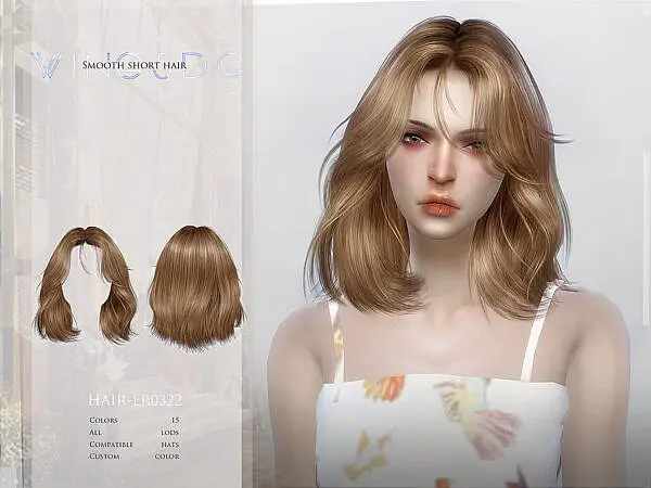 Smooth short hairstyle ~ The Sims Resource for Sims 4