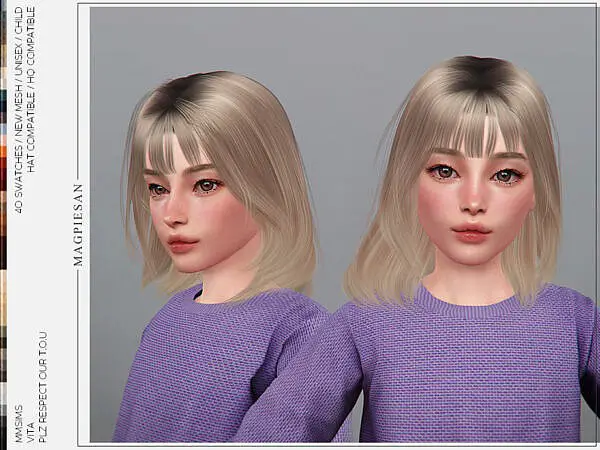 Vita Hairstyle for Child ~ The Sims Resource for Sims 4