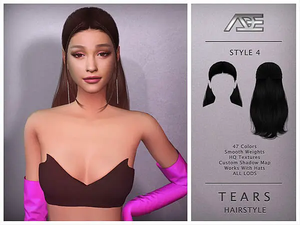 Tears Hairstyle 4 ~ The Sims Resource for Sims 4