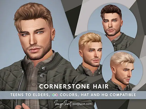 Cornerstone Hairstyle ~ The Sims Resource for Sims 4